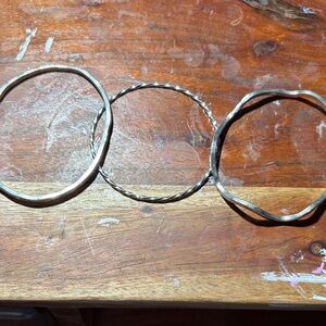 Set of Three Silver Bangles